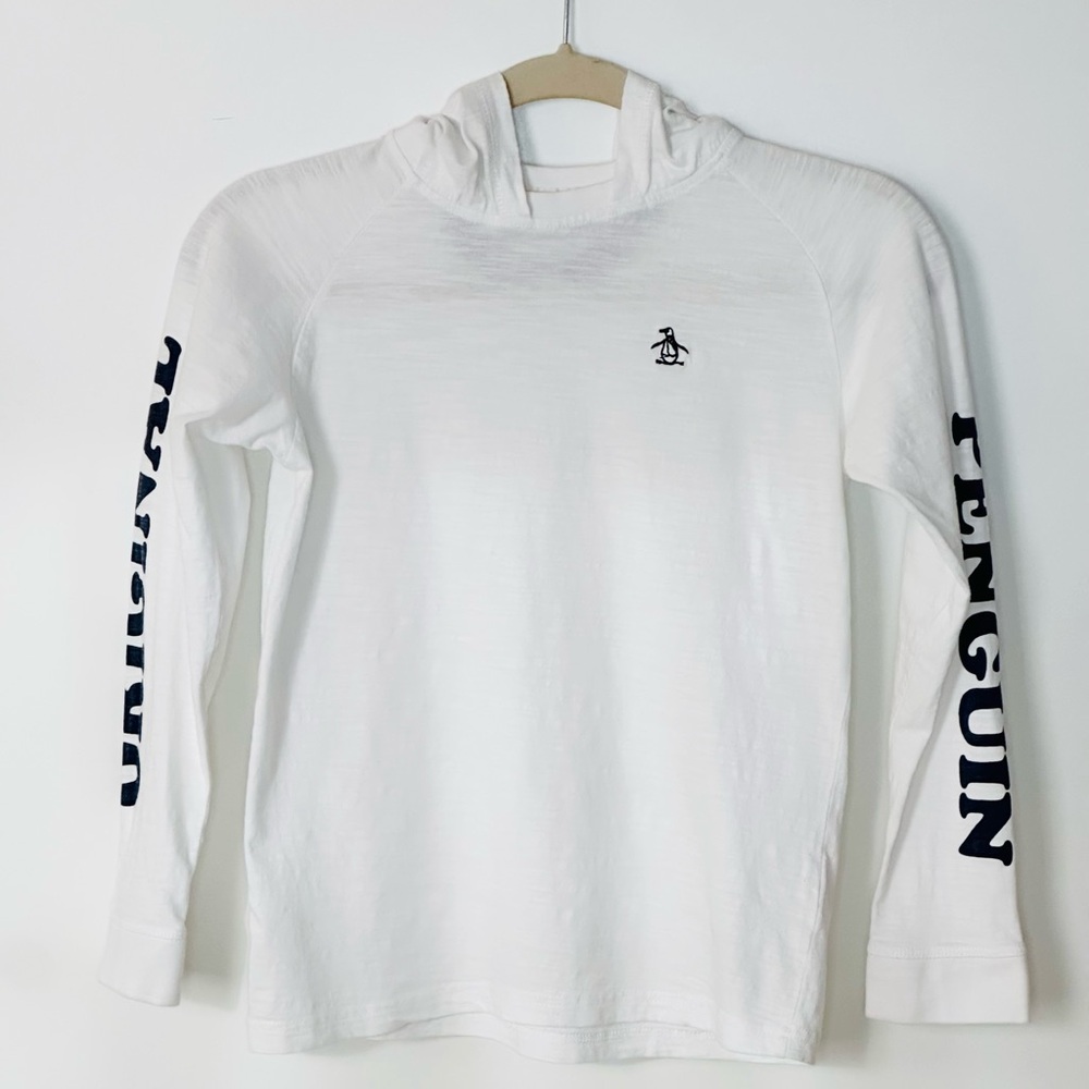 Original Penguin Boys White Long Sleeve Hoodie